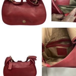 NICE Coach Vintage RETRO Classic Red Leather Flap Legacy Messenger Crossbody Bag